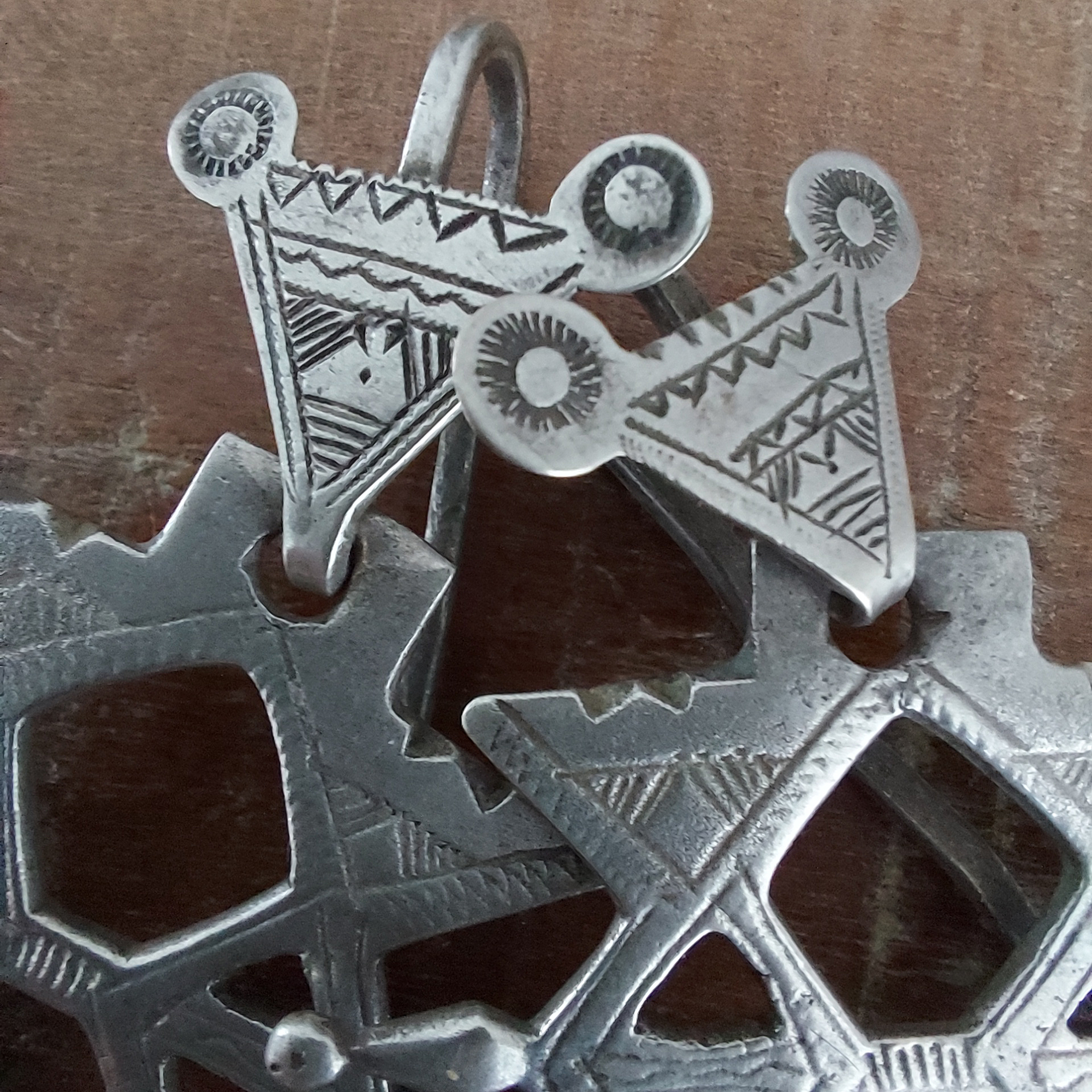 Impressive Tuareg Agadez Cross Earrings - Image 2