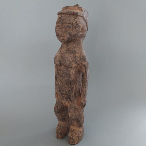 old lobi colon wood bateba figure with crusty patina from burkina faso