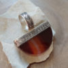 Tuareg statement ring set with a large banded agate stone from Mali.