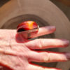 Tuareg statement ring set with a large banded agate stone from Mali.