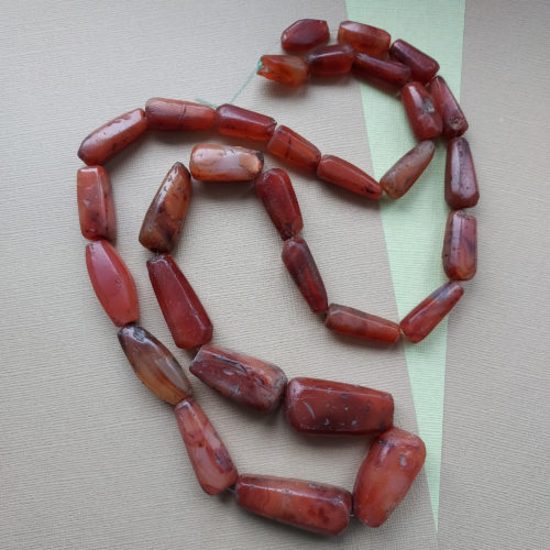 large antique ancient carnelian agate stone beads from mali