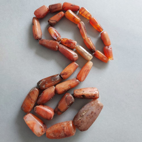 rare and very large antique ancient carnelian agate beads from mali