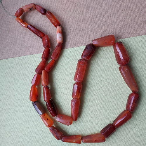 ancient antique carnelian agate faceted beads from mali
