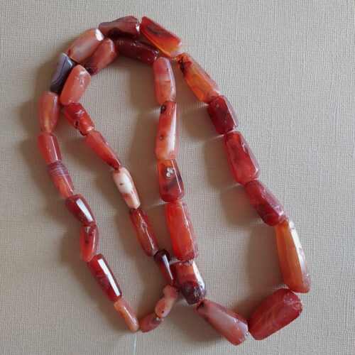 Old carnelian agate beads from Mali.