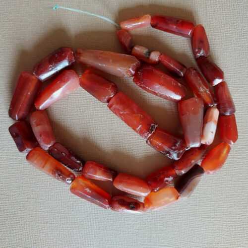 Old carnelian agate beads from Mali.