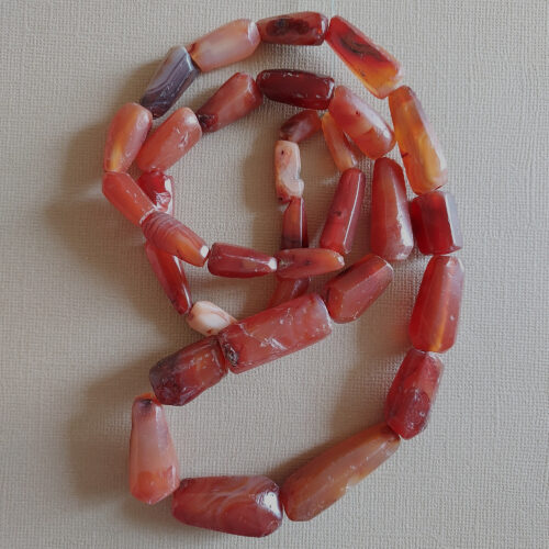 Old carnelian agate beads from Mali.