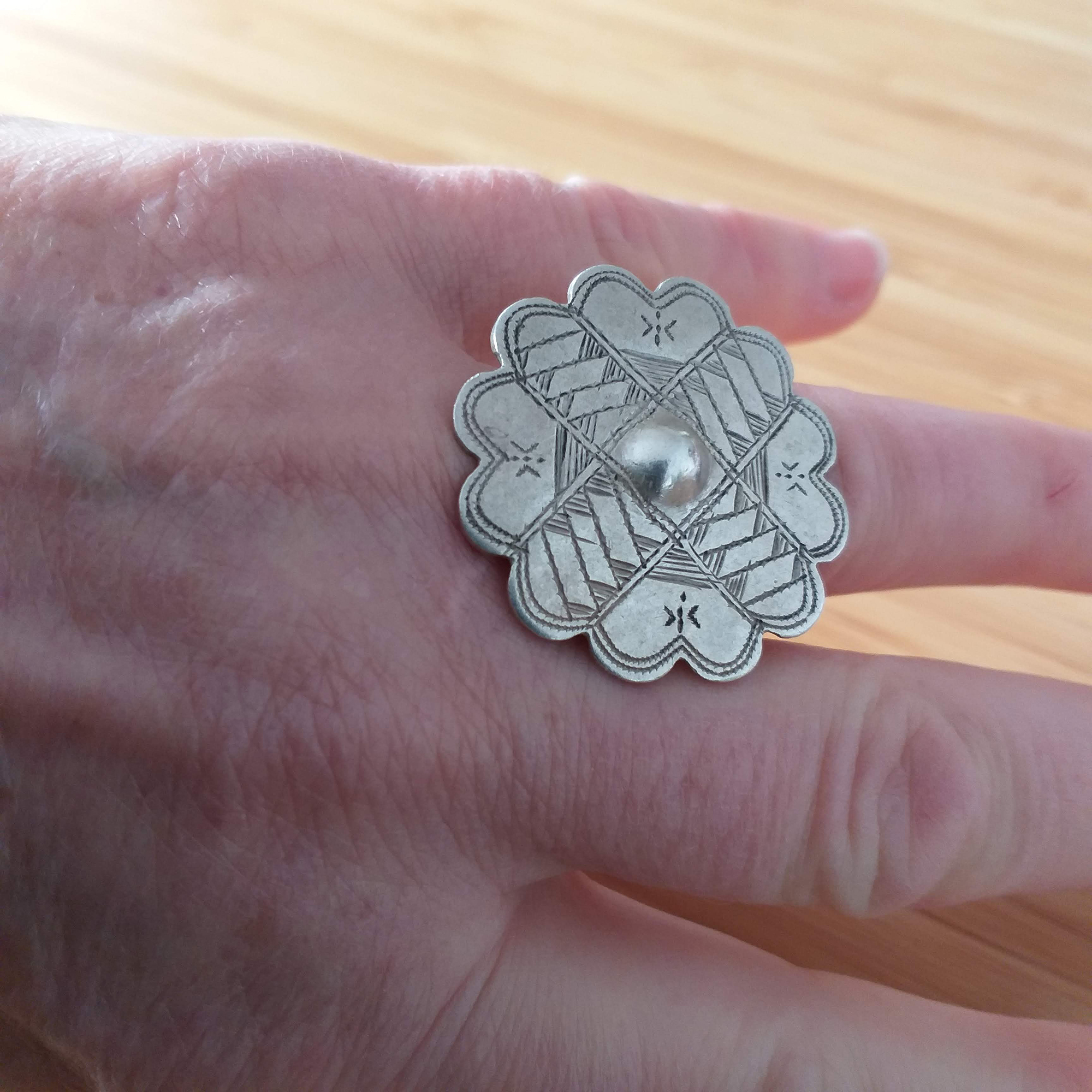 Tuareg Silver Kel Aïr Ring Signed Size 7 1/2, Niger - Image 4