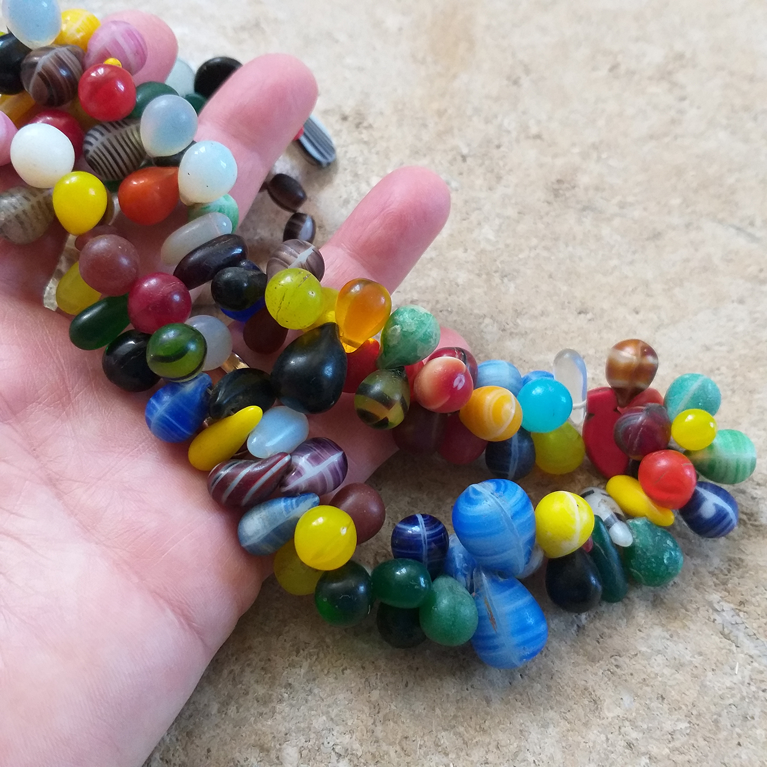 10 Böhmische Glasperlen große grüne Mali wedding trade beads 