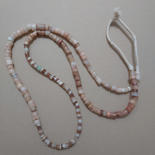 small ancient banded agate beads strand from mali