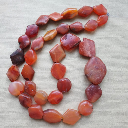 ancient old carnelian agate tabular beads from mali