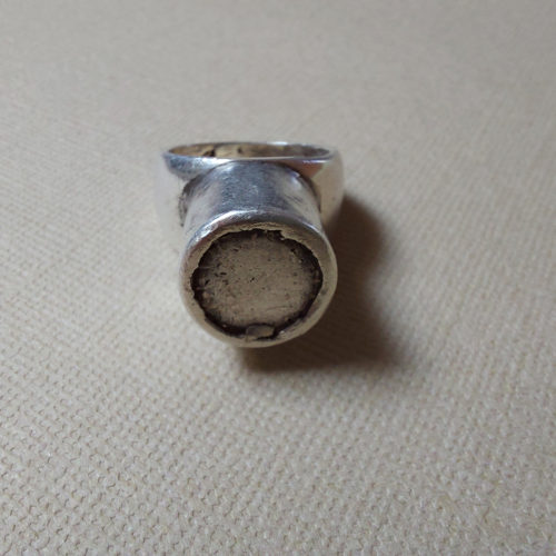 tuareg silver amulet talisman ring of solid shape and simple design from mali