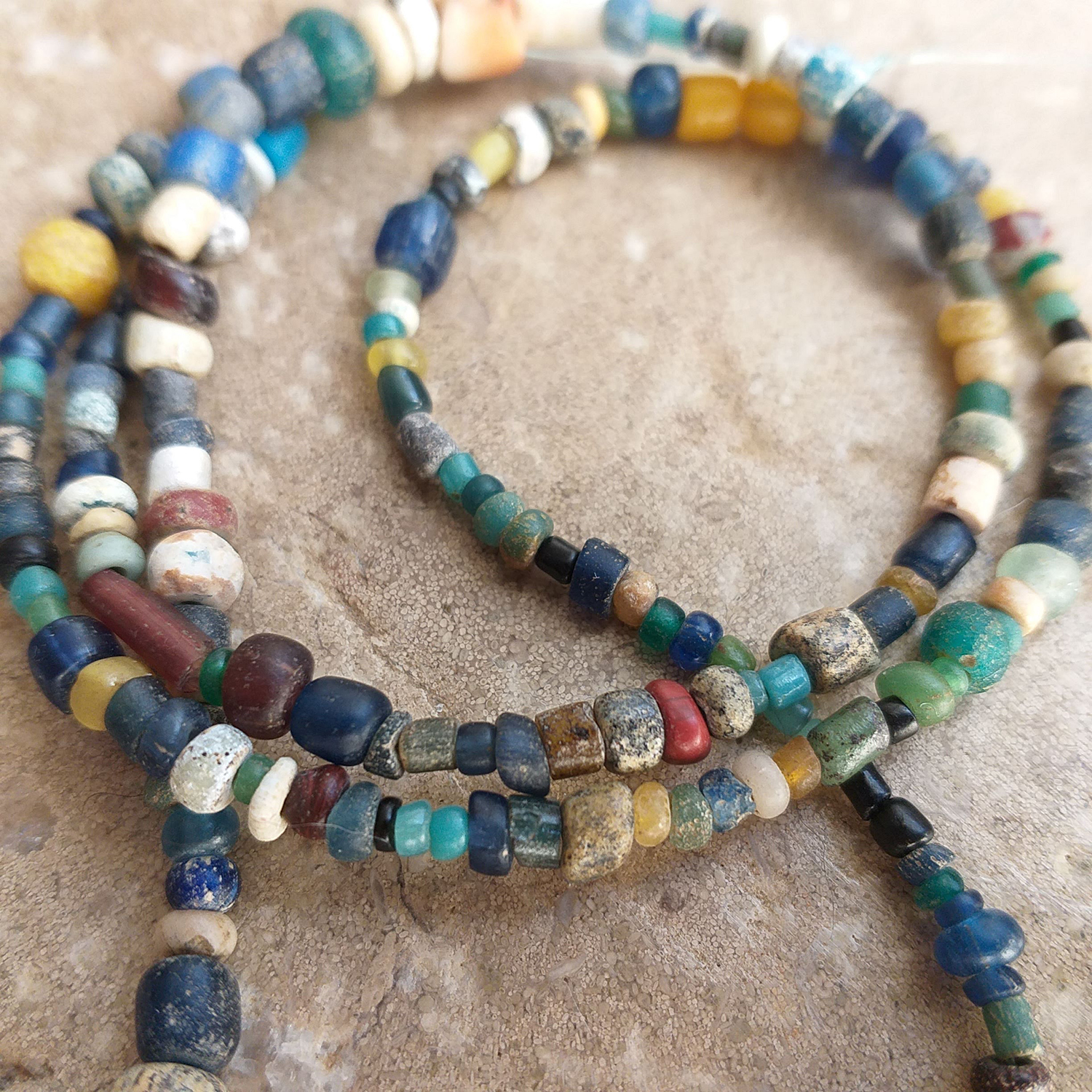 Ancient Djenne Glass Beads Stand 60, Mali - KAZAART