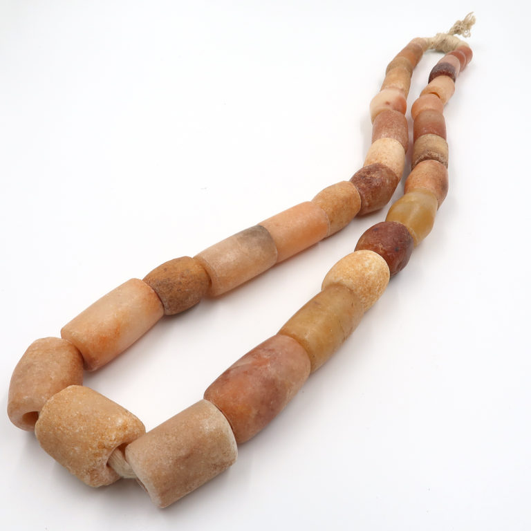 Collector quality Neolithic period quartz and carnelian beads from Mali.