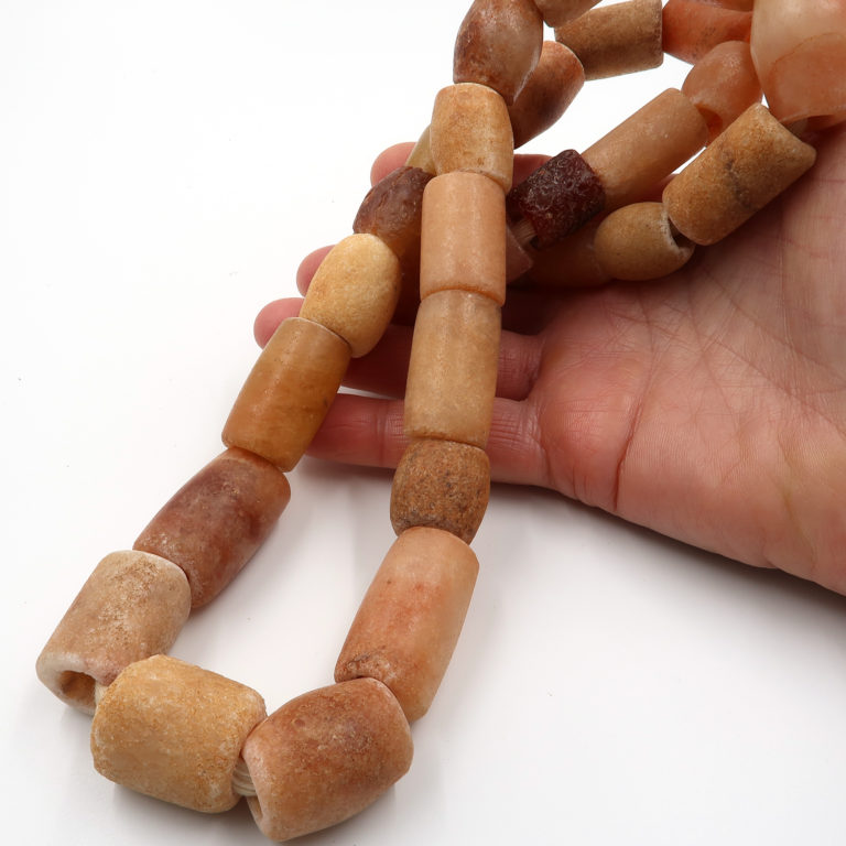 Collector quality Neolithic period quartz and carnelian beads from Mali.