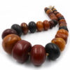 Strand of phenolic resin amber beads from the African trade.
