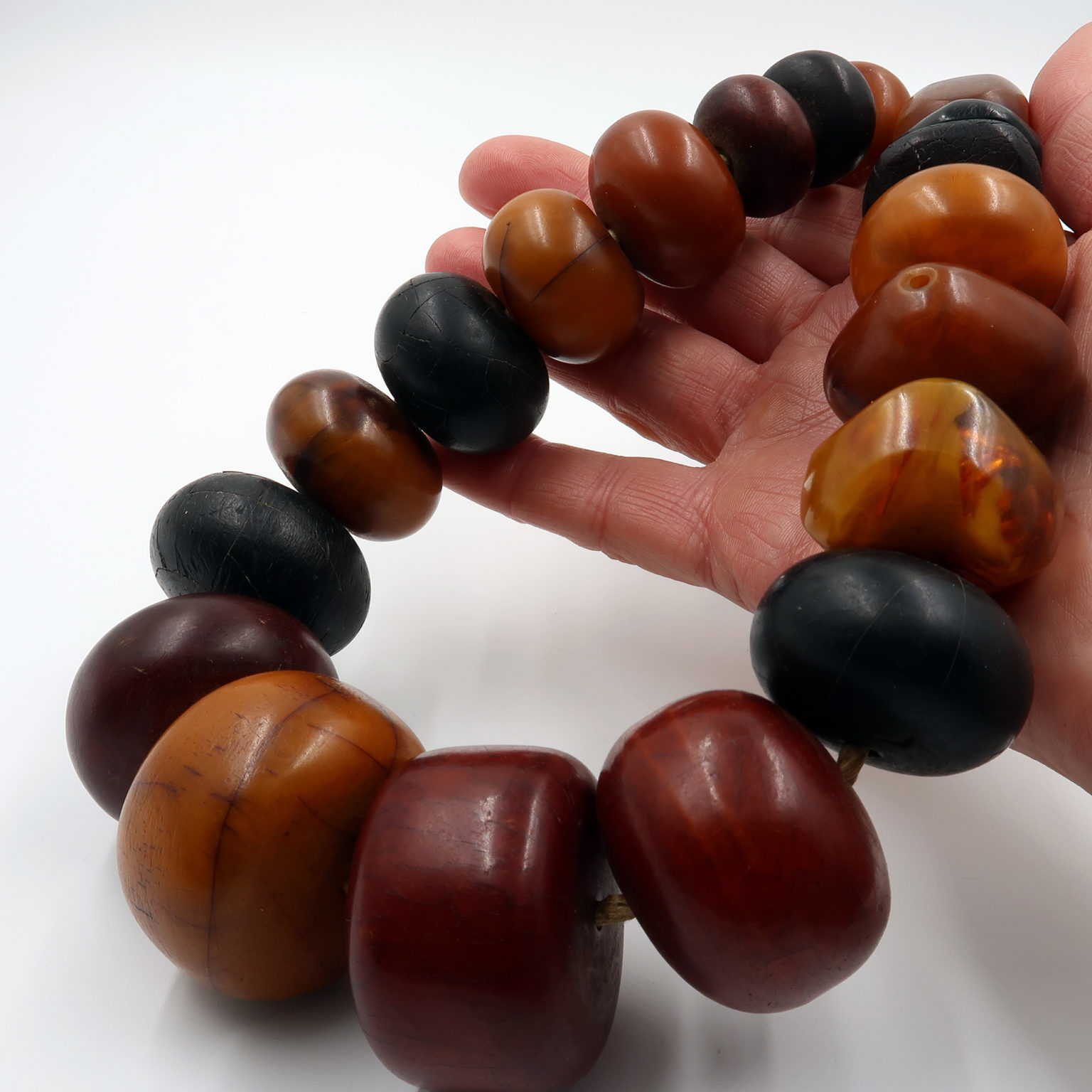 Vintage Graduated Phenolic Resin Amber Beads, Africa KAZAART