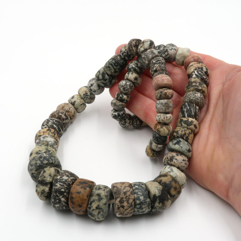 Large Granite Stone Cylinder Beads, Mali - Image 4