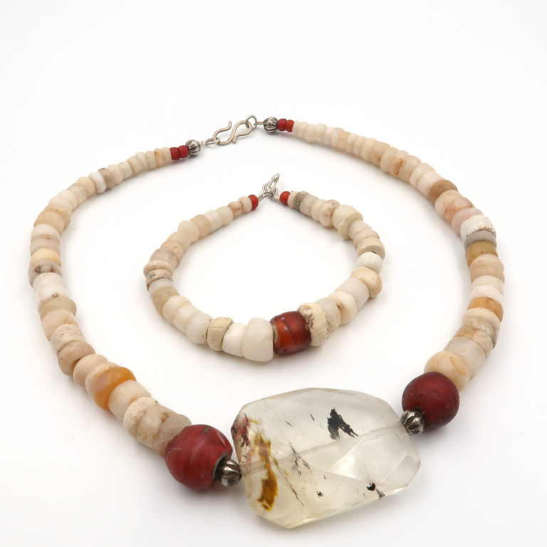Ancient Beads Necklace and Bracelet Set