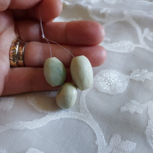 Amazonite stone beads from the Sahara.