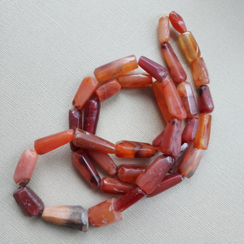 Antique carnelian beads from Mali.