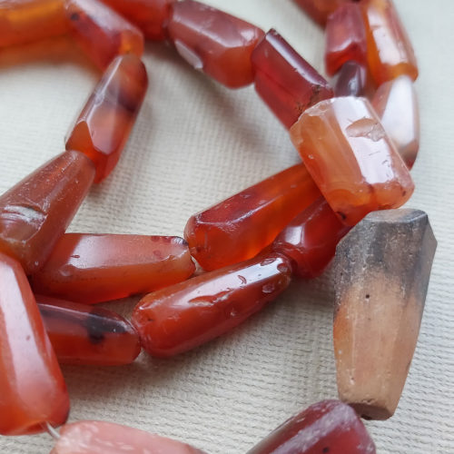 Antique carnelian beads from Mali.