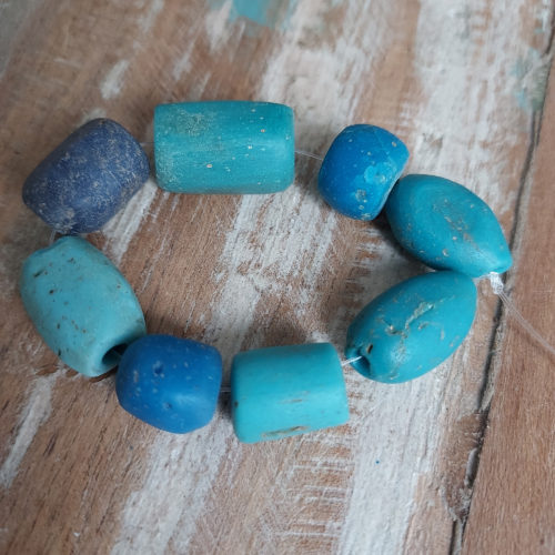 Ancient faience beads from Mali.