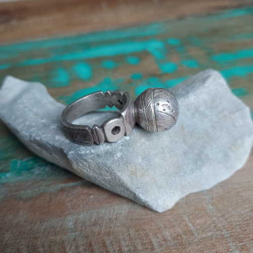 Peul silver talisman ring from Mali.