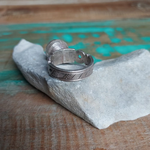 Peul silver talisman ring from Mali.