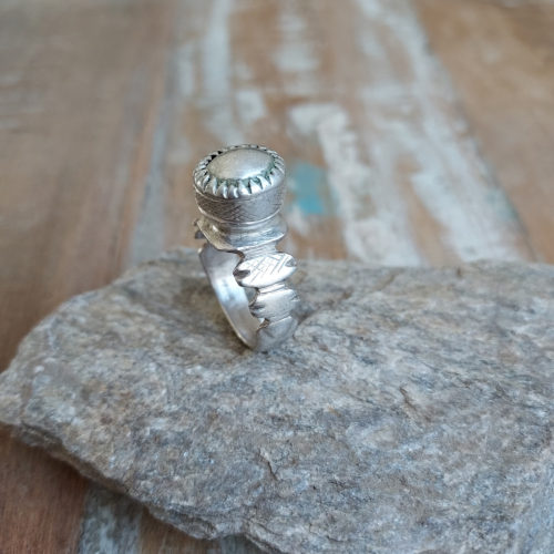 Peul silver amulet ring from Mali.