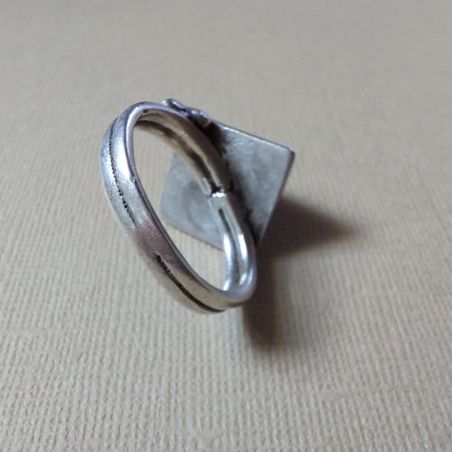 Fulani Peul square silver ring.