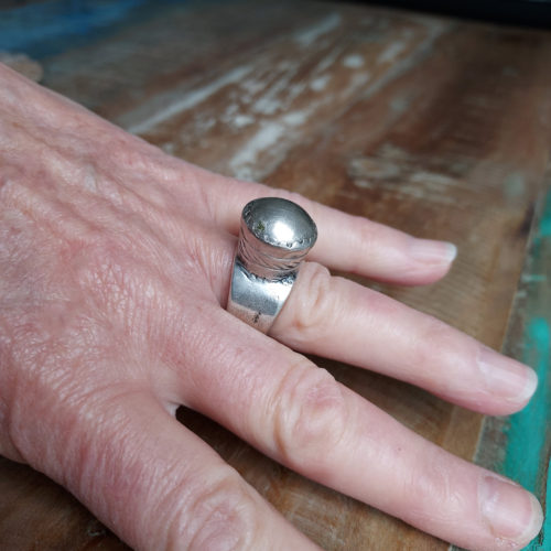 Peul Fulani silver dome ring.