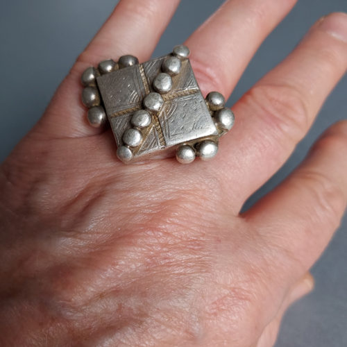 Fulani square unisex ring.