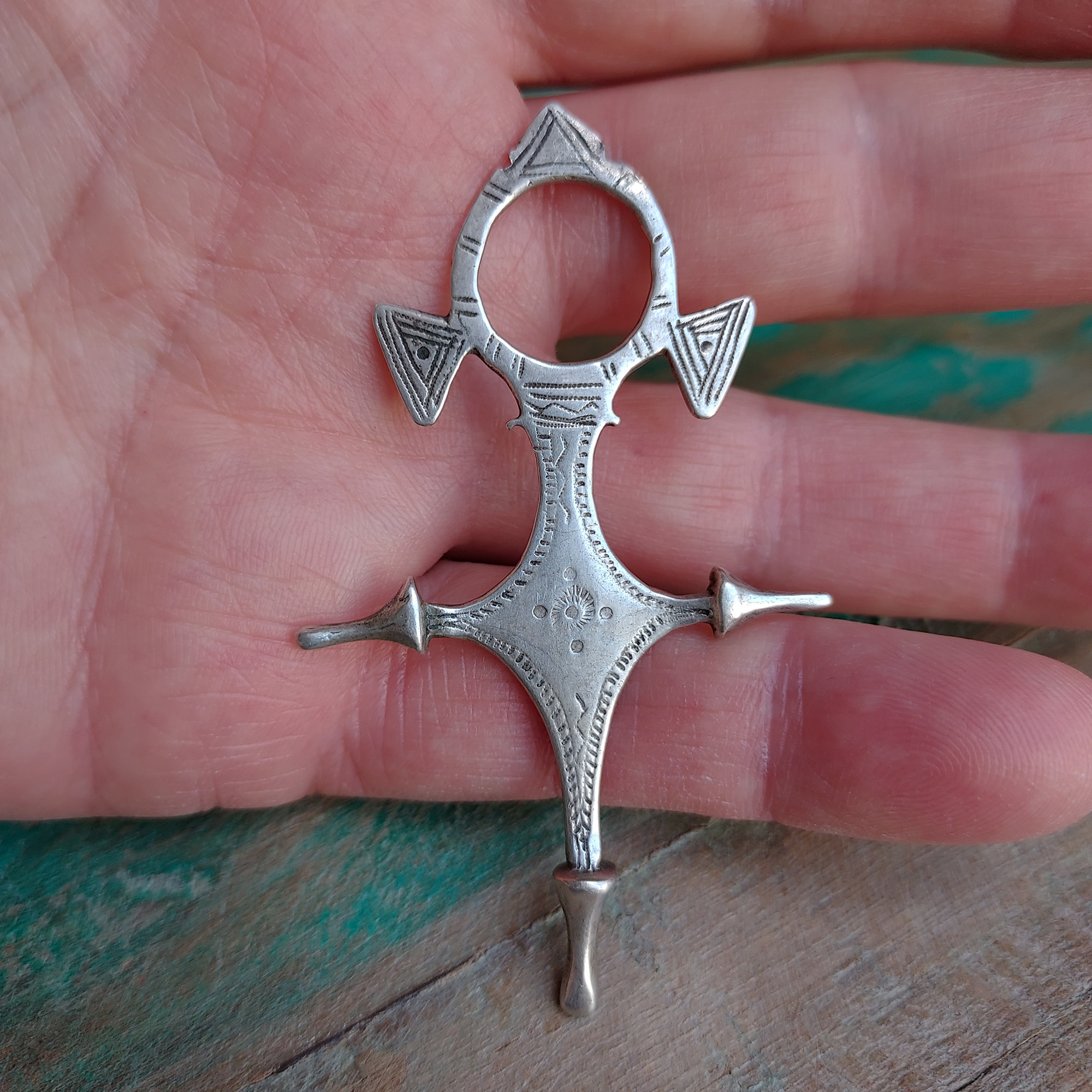 Delicate Tuareg Tahoua Cross Pendant