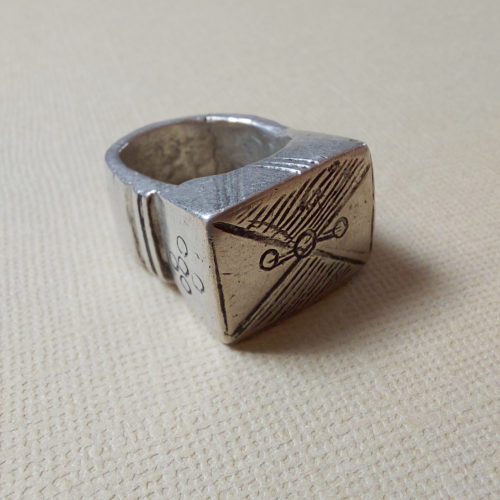 Tuareg signet statement ring with circles