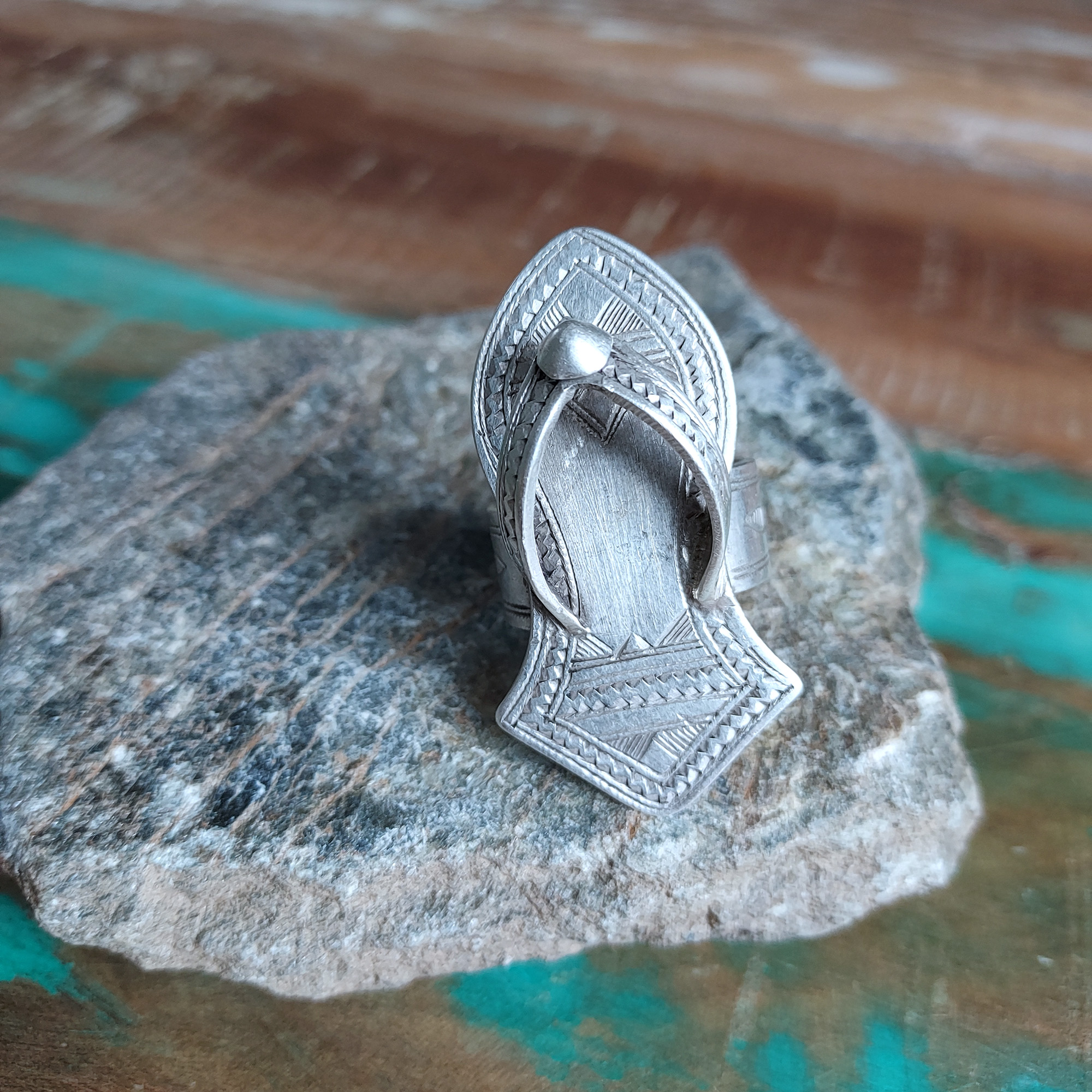 Tuareg Silver Sandal Ring US 11 1/2 - KAZAART