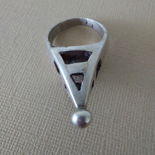 Tuareg silver ring with point shape from Mali or Niger