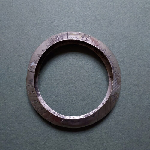 Tuareg bracelet or bangle with geometric pattern from Niger.