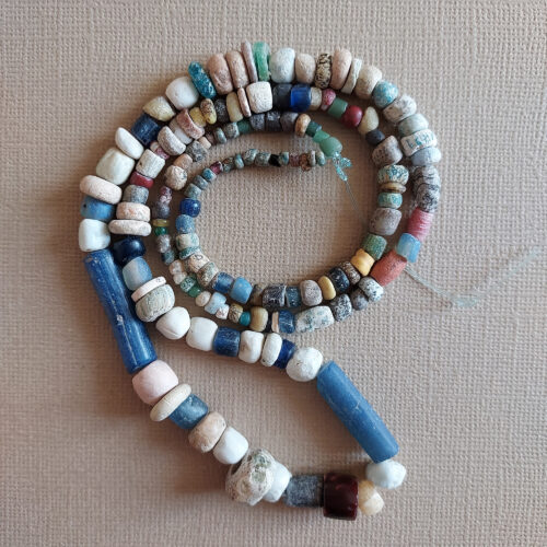 Ancient Djenne glass beads from Mali.