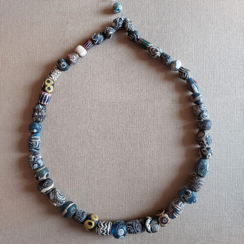 Ancient Islamic glass beads strand from Mali.