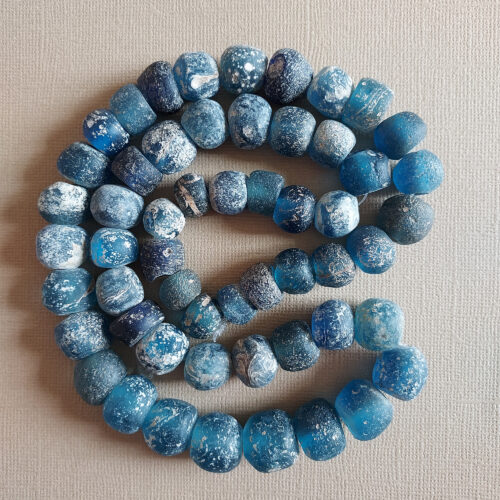 Ancient Islamic blue glass beads from Mali.