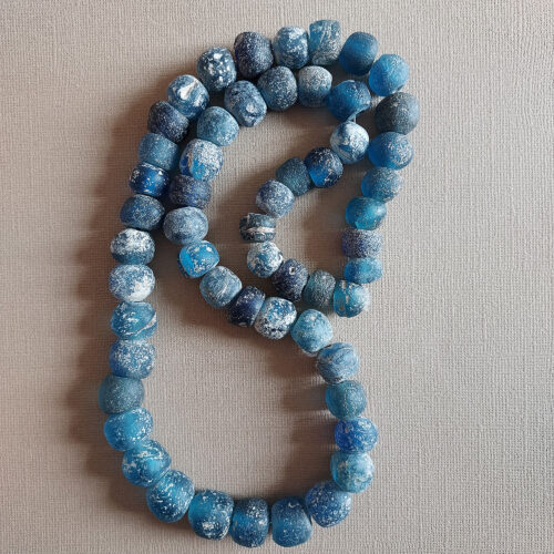 Ancient Islamic blue glass beads from Mali.