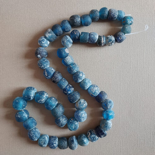 Ancient Islamic blue glass beads from Mali.