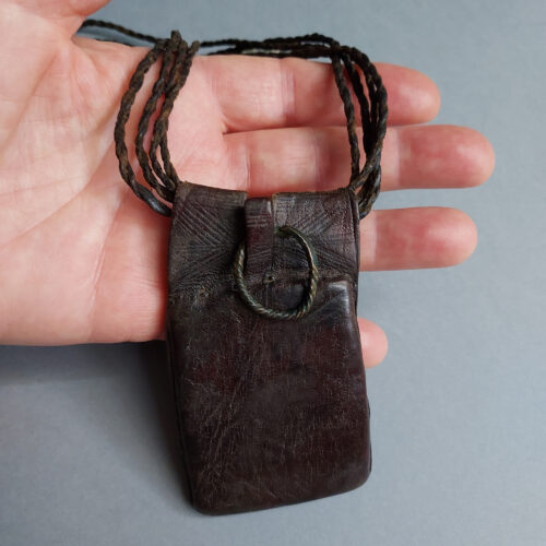 Wodaabe tribal leather talisman amulet grigri necklace.