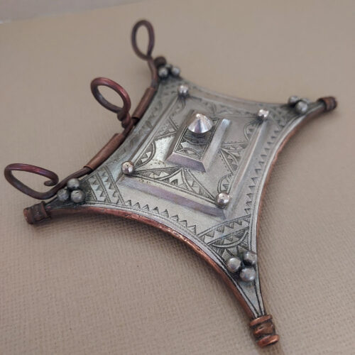 Tuareg silver tcherot kitab pendant amulet from Ingall in Niger.