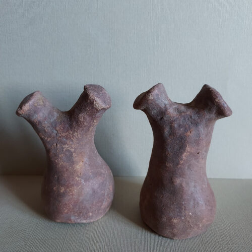 Ancient terracotta funerary artefacts from the region of Timbuktu in Mali.