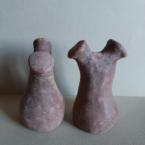 Ancient terracotta funerary artefacts from the region of Timbuktu in Mali.