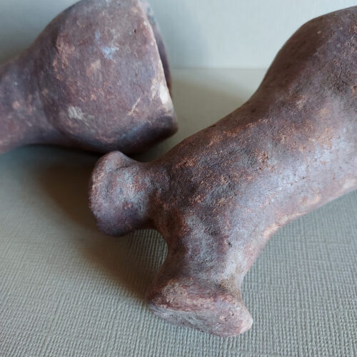 Ancient terracotta funerary artefacts from the region of Timbuktu in Mali.