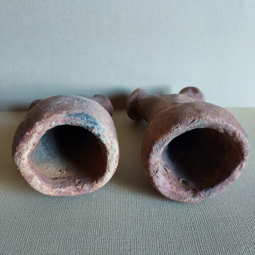 Ancient terracotta funerary artefacts from the region of Timbuktu in Mali.