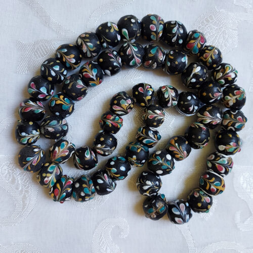 Antique Venetian round Ambassador glass trade beads.