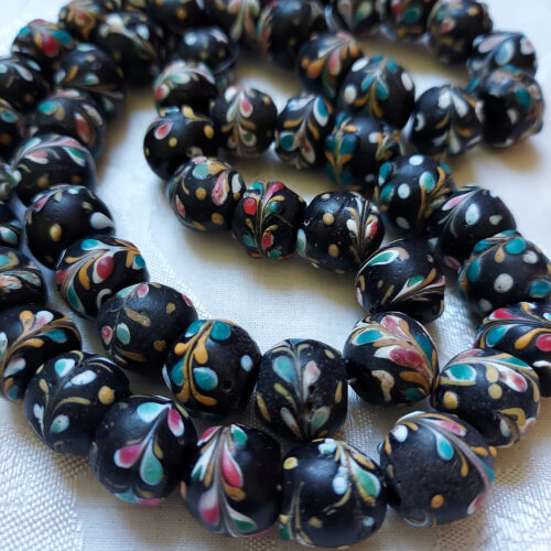 Antique Venetian round Ambassador glass trade beads.